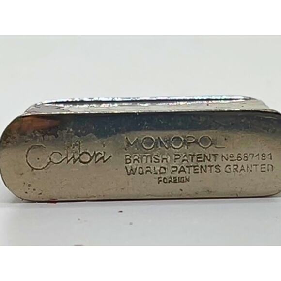 Colibri Monopol Lighter British Patent Chrome Art Deco Pocket Lighter Vintage - Picture 5 of 8